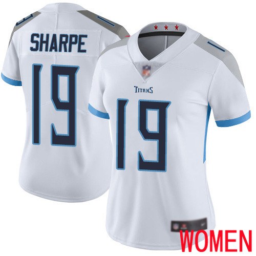 Tennessee Titans Limited White Women Tajae Sharpe Road Jersey NFL Football #19 Vapor Untouchable->youth nfl jersey->Youth Jersey